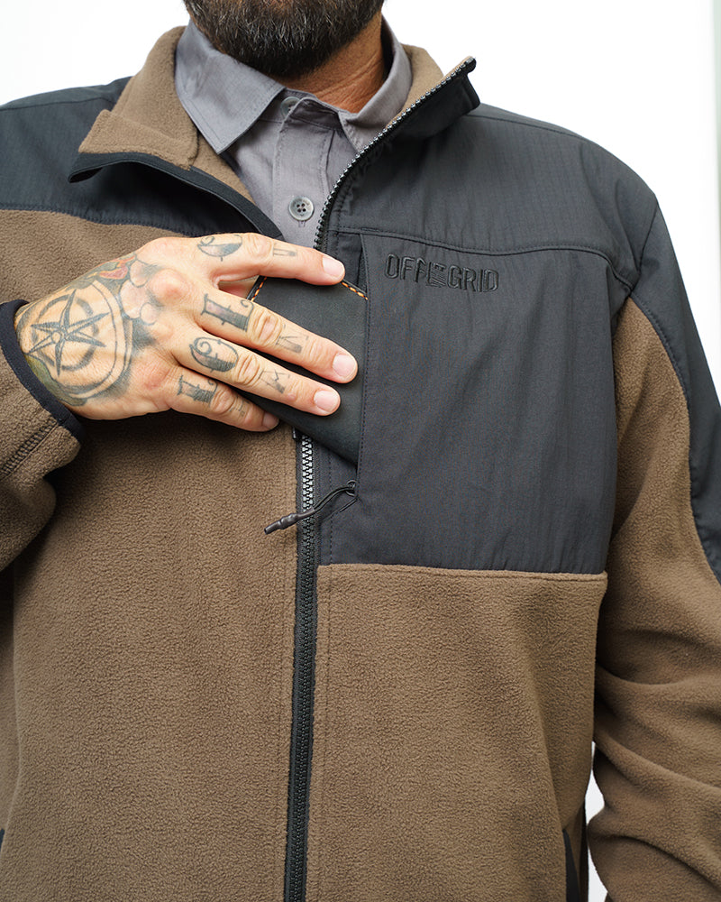 Bruin Fleece Zip Up- Major Brown